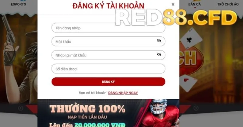 Các bước đăng nhập Red88 thành công